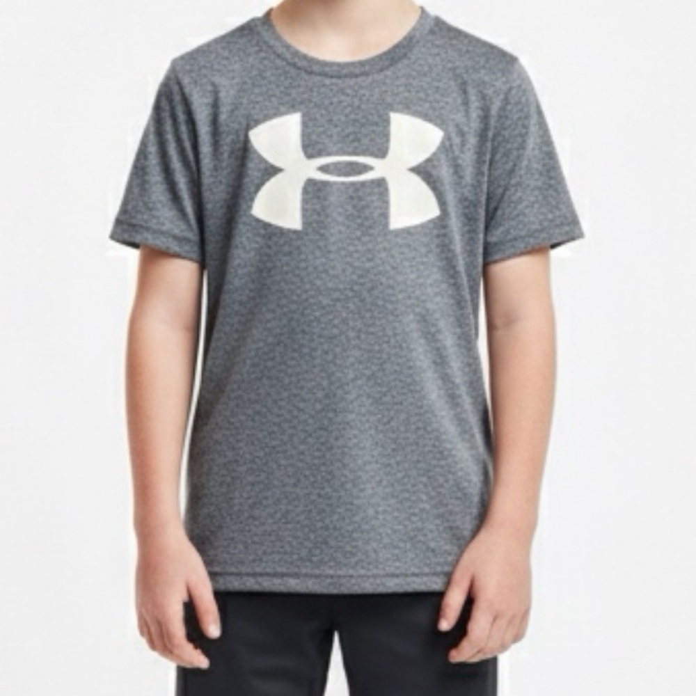 Under Armour Kids Charcoal Gray Tee - Picture 1 of 4